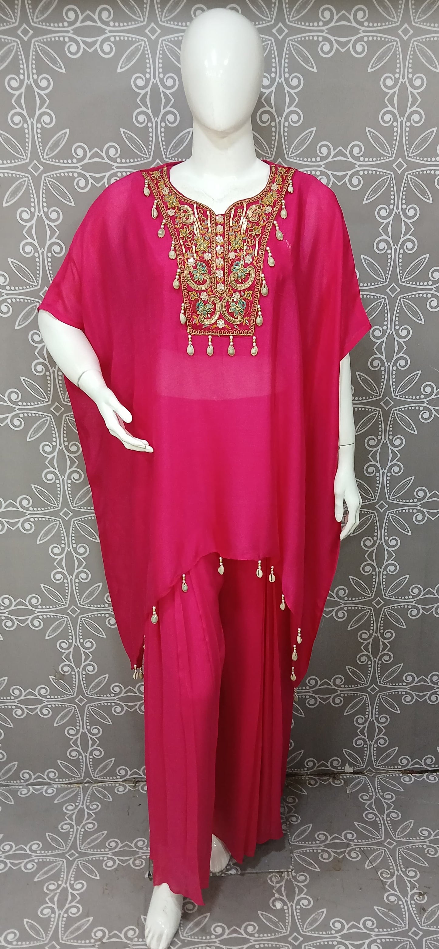 Hot Pink Short Kaftan Set