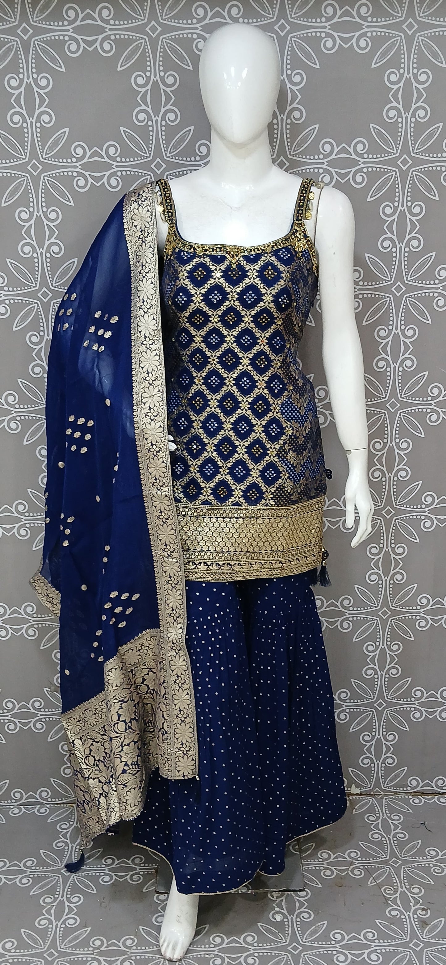 Blue Sharara Suit