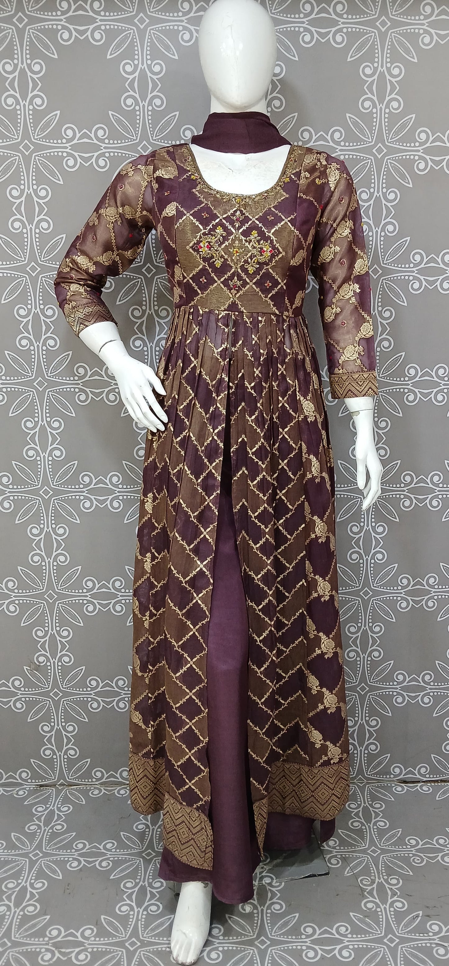 Purple and Gold Anarkali