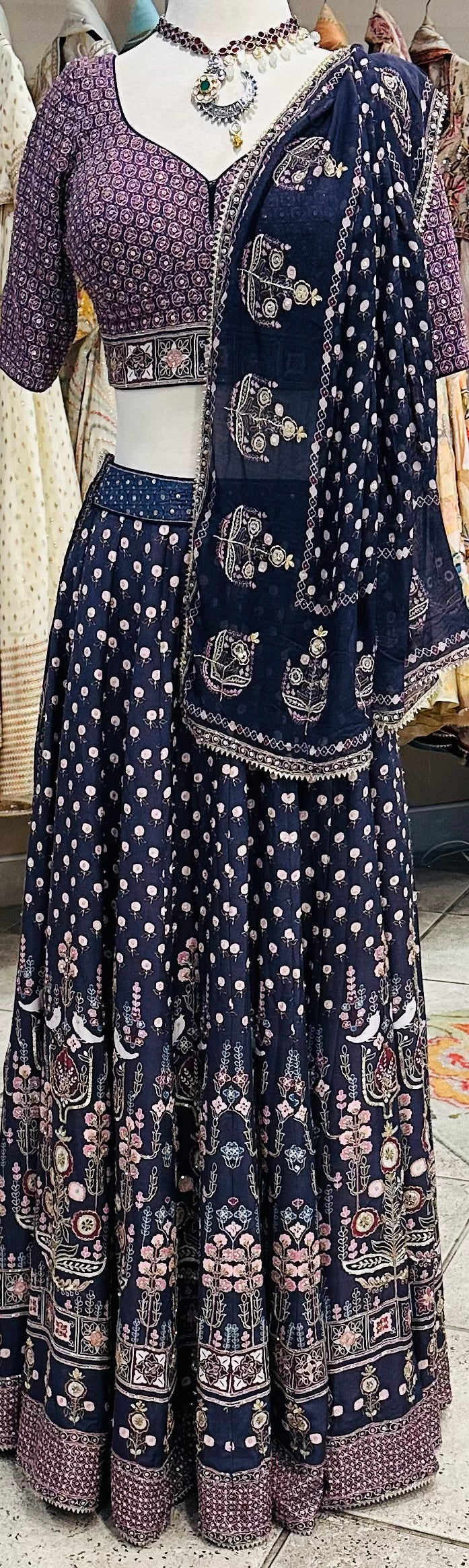 Purple Printed Lehnga