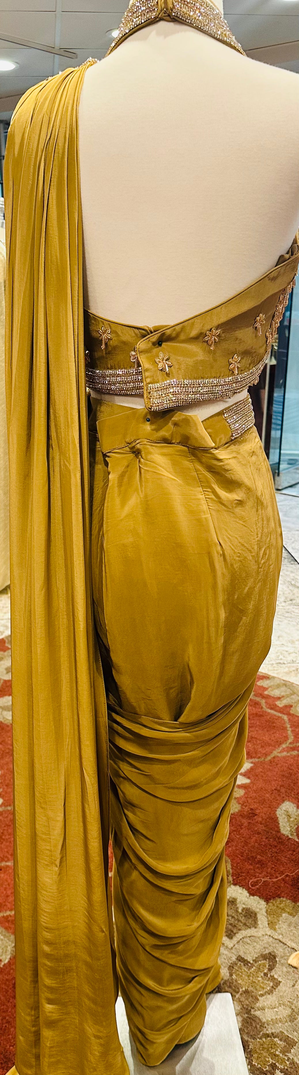Gold Pre-Stitched Saree