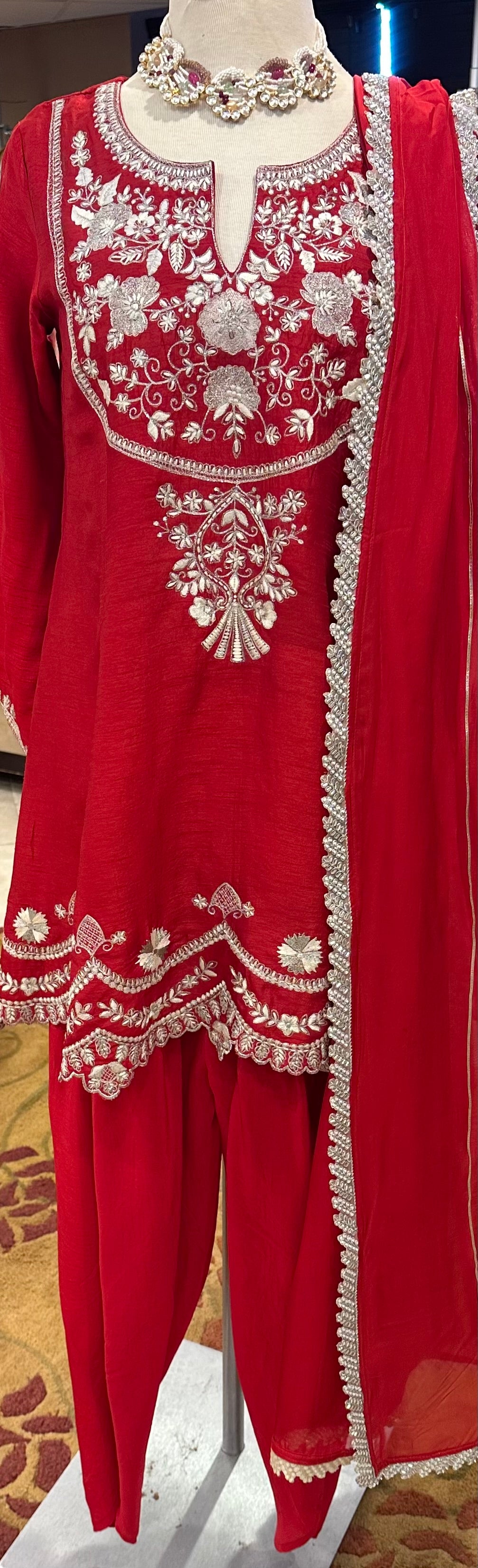 Red Dhoti Suit