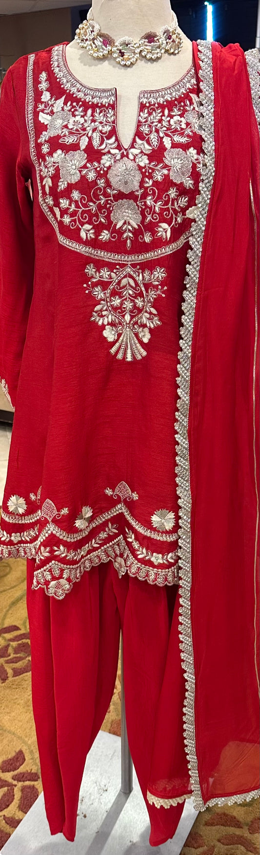 Red Dhoti Suit