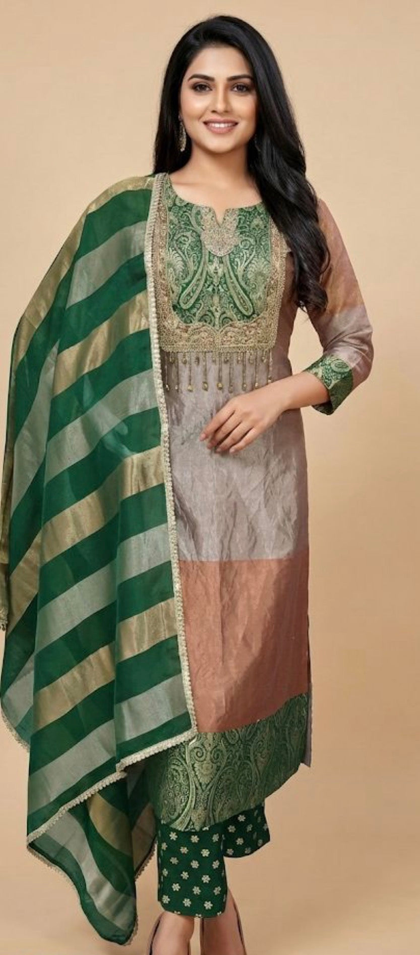 Striped Organza Suit