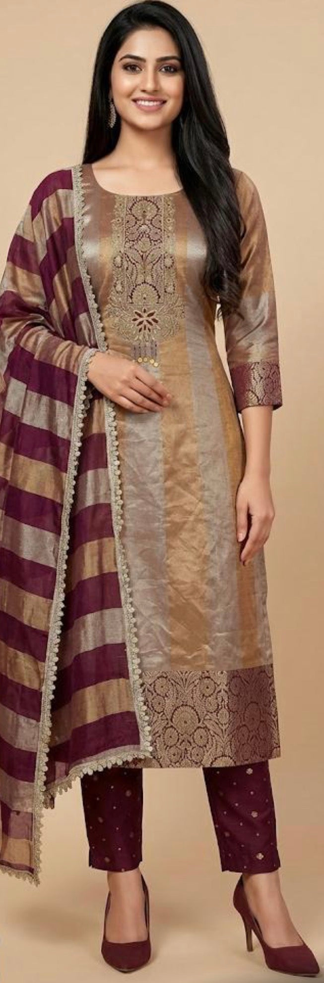 Striped Organza Suit