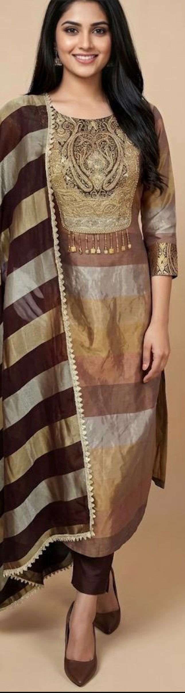 Striped Organza Suit