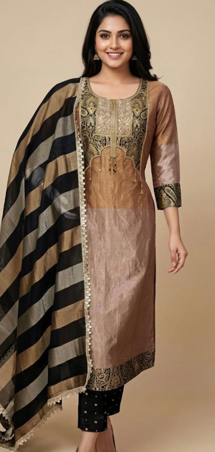 Striped Organza Suit