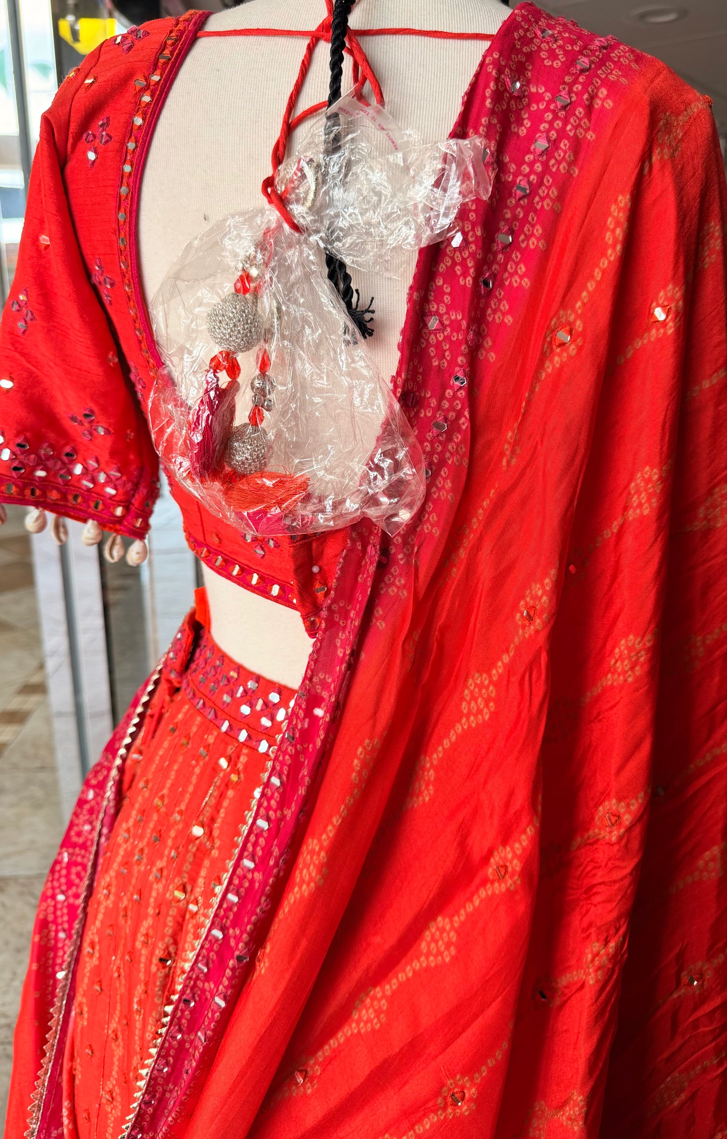 Orange Bandhini Lehnga