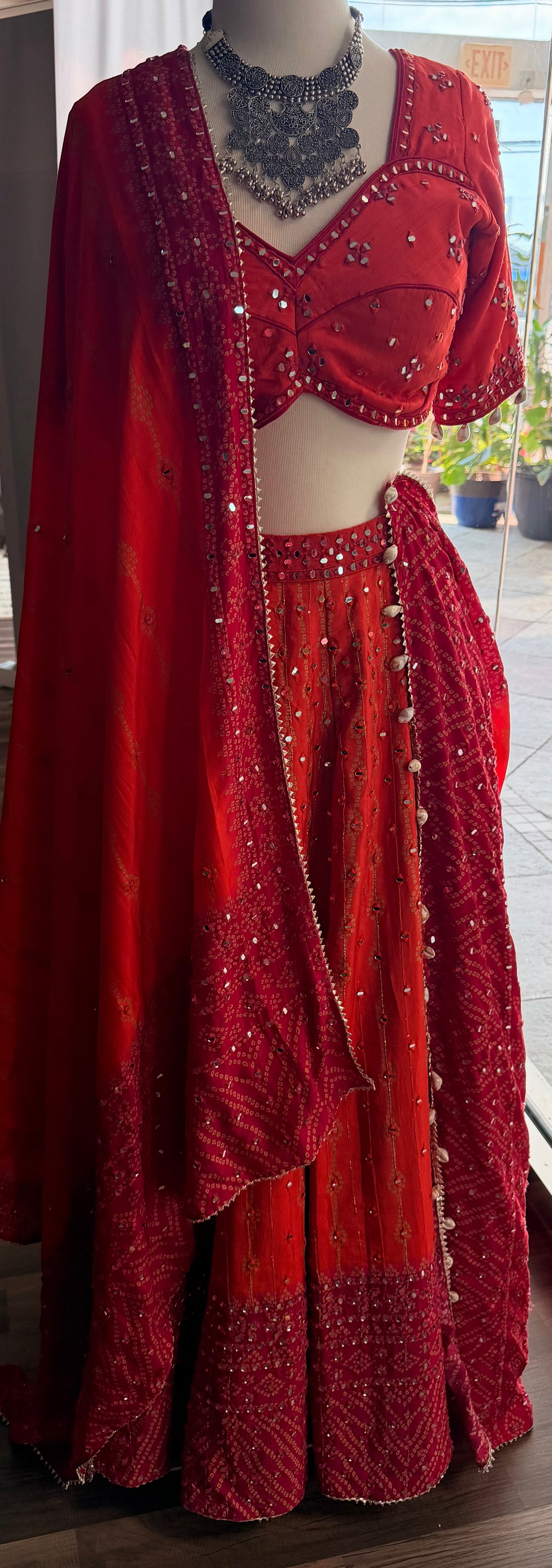 Orange Bandhini Lehnga