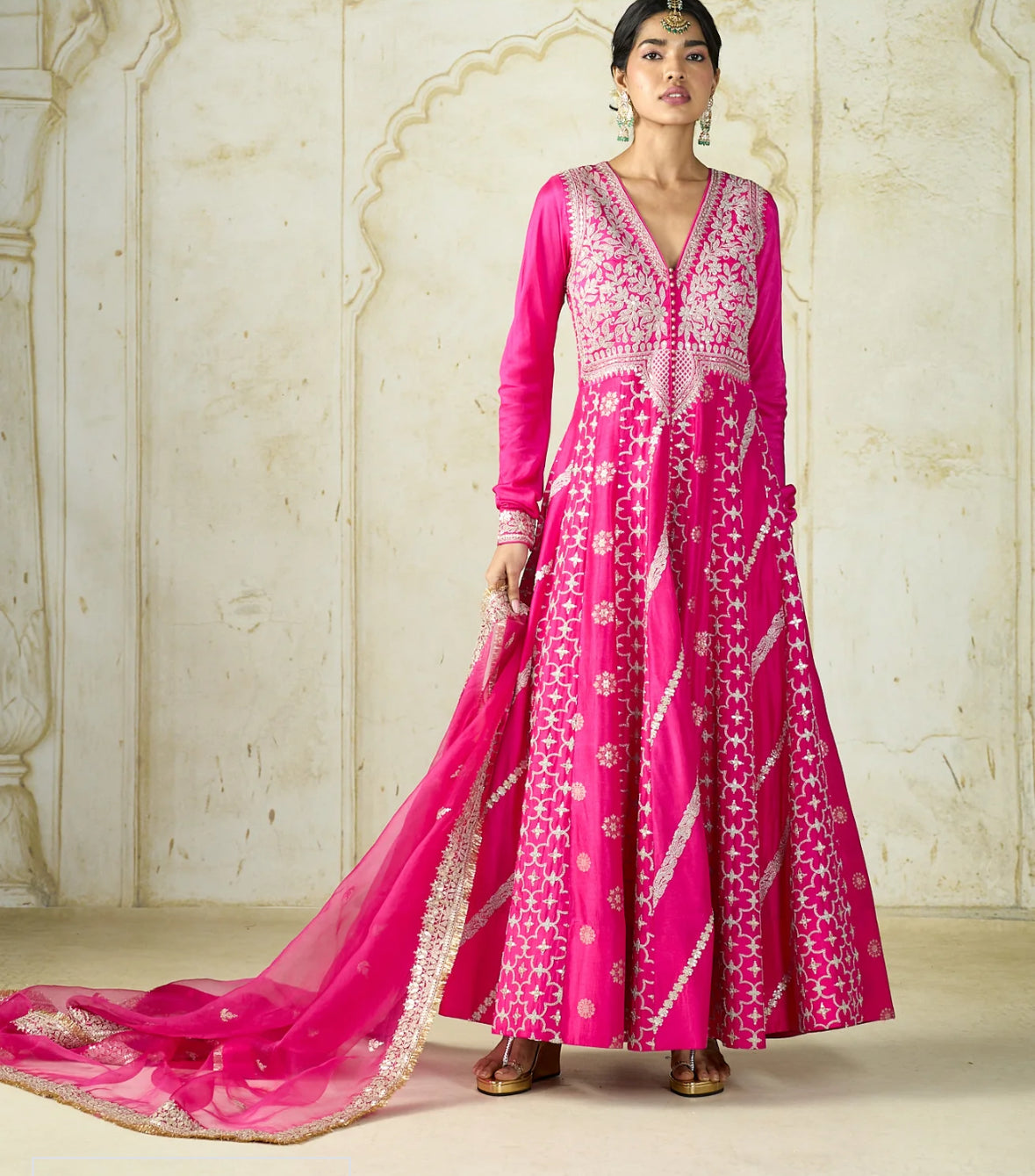 Gopi Vaid Hot Pink Anarkali Set